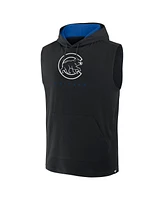Fanatics Men's Black Chicago Cubs Fire Speed Sleeveless Pullover Hoodie