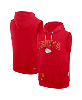 Nike Men's Red Kansas City Chiefs Sideline Performance Sleeveless Pullover Hoodie