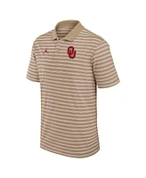 Jordan Men's Tan/White Oklahoma Sooners Primetime Victory Striped Polo Shirt