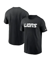 Nike Men's Black Detroit Lions Primetime Wordmark Essential T-Shirt