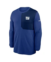Nike Men's Royal New York Giants Sideline Coach Uv Performance Long Sleeve T-Shirt
