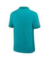 Nike Men's Aqua Miami Dolphins Sideline Victory Stripe Performance Polo Shirt