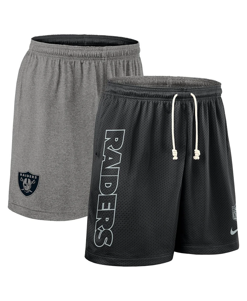 Nike Men's Black Las Vegas Raiders Sideline Reversible Performance Shorts