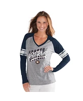 G-iii 4Her by Carl Banks Women's Navy Houston Astros The Franchise Tri-Blend Raglan V-Neck Long Sleeve T-Shirt