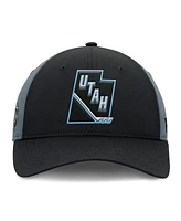 Fanatics Men's Black/Charcoal Utah Mammoth Utah Badge Adjustable Hat