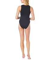CeCe Women's La Vie A Mer Button-Front One Piece Swimsuit