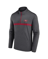 Fanatics Men's Heather Charcoal Tampa Bay Buccaneers Head-to-Head Quarter-Zip Pullover Hoodie