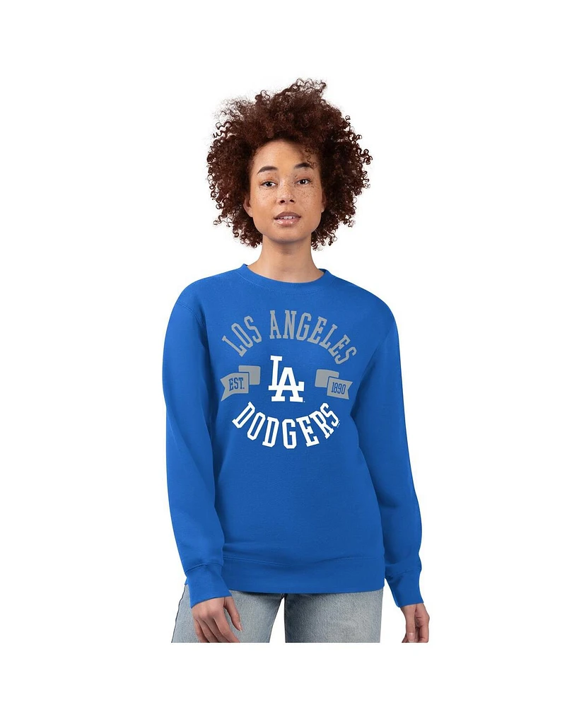 G-iii 4Her by Carl Banks Women's Royal Los Angeles Dodgers Team Logo Fleece Pullover Sweatshirt