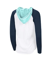 G-iii 4Her by Carl Banks Women's White Seattle Kraken Vip Raglan Long Sleeve Hoodie T-Shirt