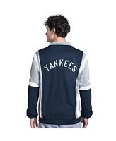 Starter Men's Navy/Gray New York Yankees Contender Tricot Full-Zip Track Jacket