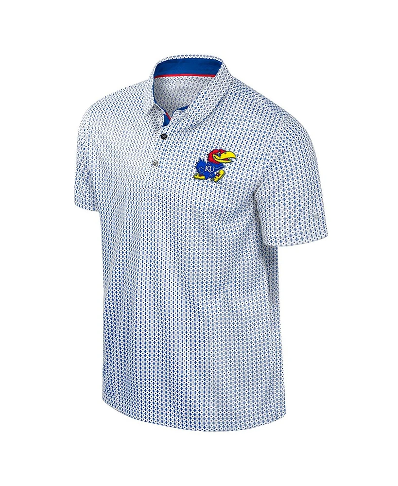 Colosseum Men's Royal Kansas Jayhawks Big Tall Marty Rival Polo Shirt