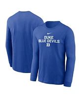 Nike Men's Royal Duke Blue Devils 2025 Sideline Performance Long Sleeve T-Shirt