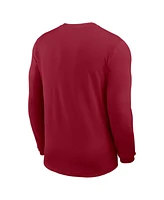 Nike Men's Crimson Alabama Tide 2025 Sideline Coach Uv Performance Long Sleeve T-Shirt