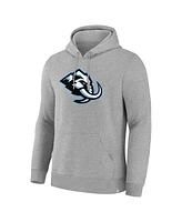Fanatics Men's Heather Gray Utah Mammoth Primary Logo Legacy Fleece Pullover Hoodie