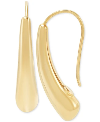 Polished Graduated Swoop Shape Bar Drop Earrings in 14K Gold