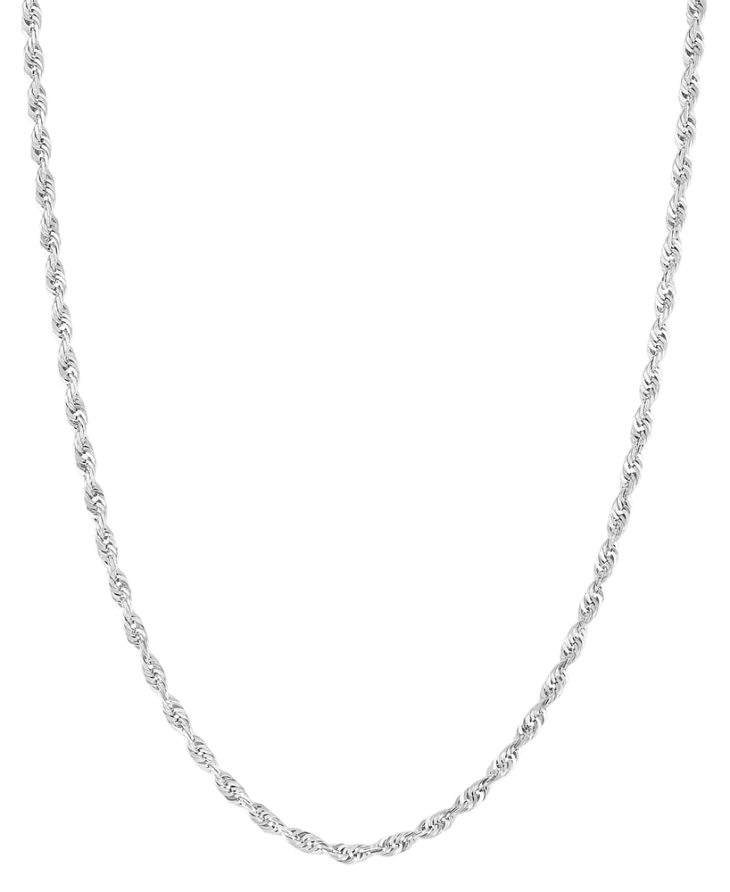 Rope Chain 20" Collar Necklace in 14k White Gold