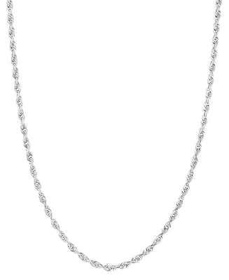 Rope Chain 20" Collar Necklace in 14k White Gold