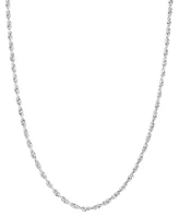 Rope Chain 20" Collar Necklace in 14k White Gold