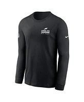 Nike Men's Black Philadelphia Eagles Sideline Performance Long Sleeve T-Shirt