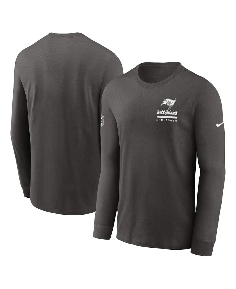 Nike Men's Pewter Tampa Bay Buccaneers Sideline Performance Long Sleeve T-Shirt