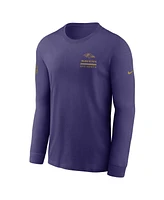 Nike Men's Purple Baltimore Ravens Sideline Performance Long Sleeve T-Shirt