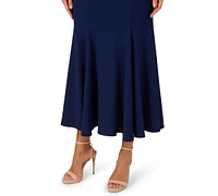 Adrianna Papell Petites Mock-Neck Crepe Midi Dress