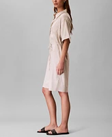 Calvin Klein Women's Tie-Waist Shirtdress