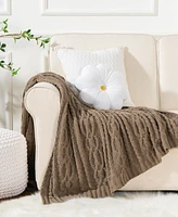 Battilo Lifestyle Cable Knit Chenille Throw, 51" x 67"