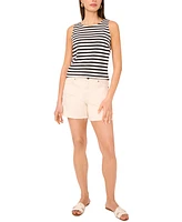 Vince Camuto Women's Striped Crewneck Sleeveless Top