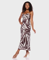 Alex & Sophia Juniors' Printed Satin Sleeveless Dress