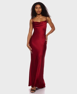 B Darlin Juniors' Sleeveless Satin Maxi Dress