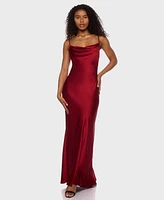 B Darlin Juniors' Sleeveless Satin Maxi Dress