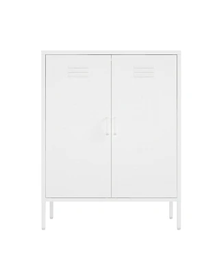 Manhattan Comfort 31.5" Steel Naomi Modern 3-Shelf Accent Cabinet