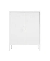 Manhattan Comfort 31.5" Steel Naomi Modern 3-Shelf Accent Cabinet