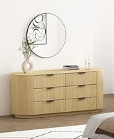 Manhattan Comfort 71.3" Medium Density Fiberboard Olivia Modern 6-Drawer Double Dresser