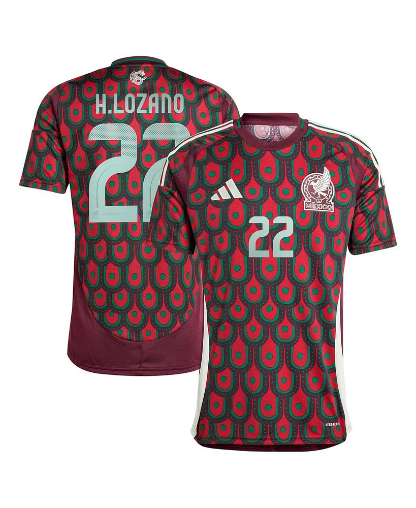 Adidas Men's Hirving Lozano Burgundy Mexico National Team 2024 Home Replica Player Jersey