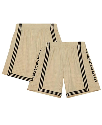 Mitchell & Ness Men's Khaki Los Angeles Lakers 1996-97 Hardwood Classics Swingman Shorts