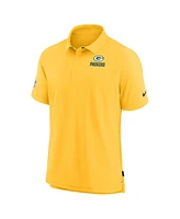 Nike Men's Gold Green Bay Packers Sideline Lockup Performance Polo Shirt
