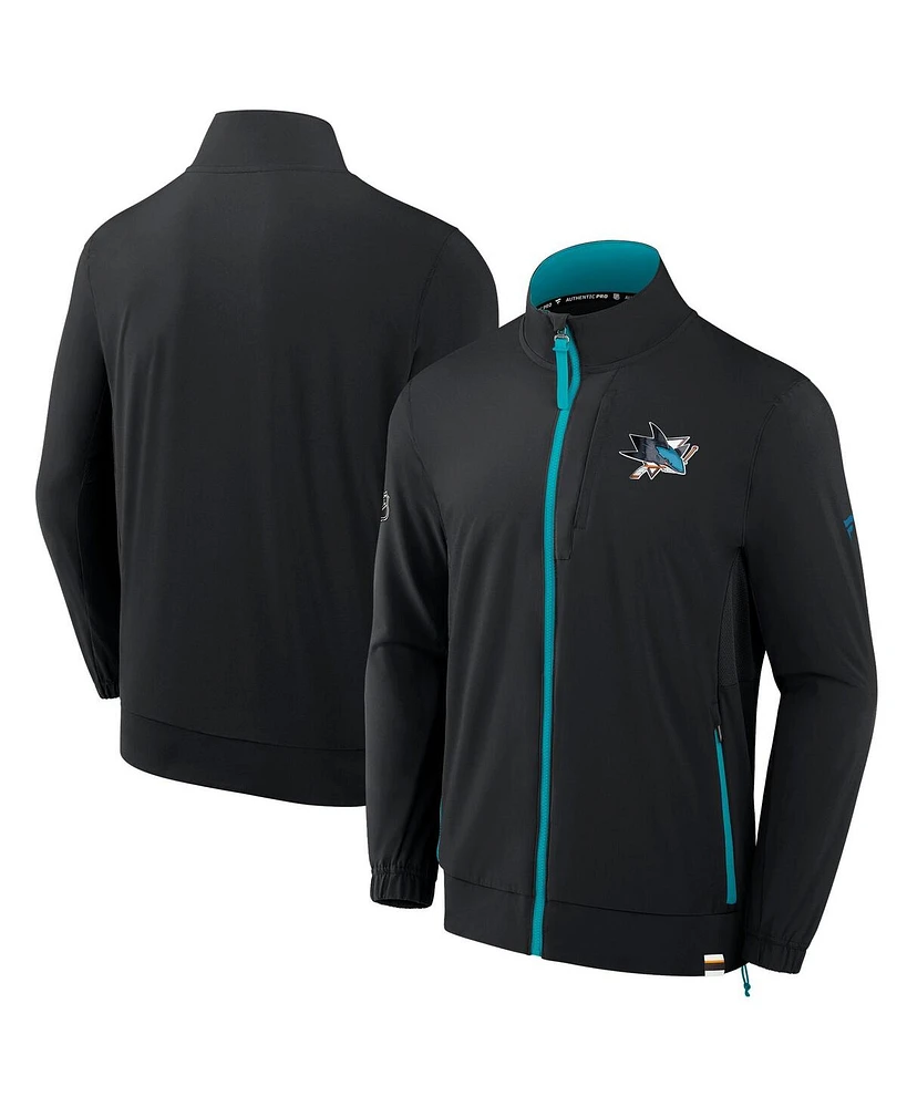 Fanatics Men's Black San Jose Sharks Authentic Pro Rink Coaches Full-Zip Jacket