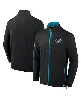 Fanatics Men's Black San Jose Sharks Authentic Pro Rink Coaches Full-Zip Jacket