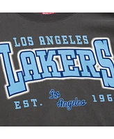 Mitchell & Ness Women's Charcoal Los Angeles Lakers Hardwood Classics Oversized Boyfriend T-Shirt