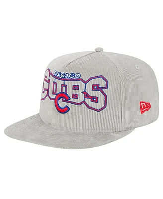 New Era Men's Gray Chicago Cubs Corduroy Golfer Snapback Hat
