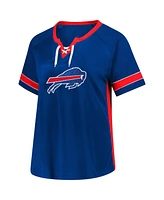 Fanatics Women's Josh Allen Royal Buffalo Bills Plus Name Number Lace-Up T-Shirt