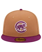 New Era Men's Brown/Purple Chicago Cubs Two-Tone Color Pack 59FIFTY Fitted Hat