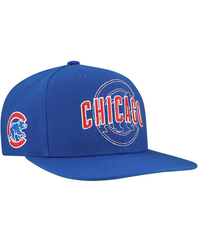 Mitchell & Ness Men's Royal Chicago Cubs Double Up Snapback Hat