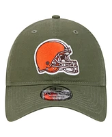 New Era Men's Olive Cleveland Browns Main 9TWENTY Adjustable Hat