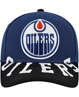 Mitchell & Ness Men's Navy/Black Edmonton Oilers Under Arch Two-Tone Pro Crown Snapback Hat