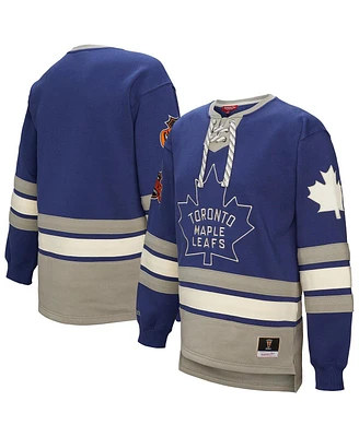 Mitchell & Ness Women's Blue Toronto Maple Leaf's Heritage Lace-Up Pullover Sweatshirt