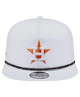 New Era Men's White Houston Astros Perforated Golfer Snapback Hat