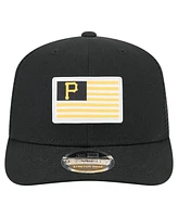 New Era Men's Black Pittsburgh Pirates Flag 9SEVENTY Coolera Stretch-Snap Hat